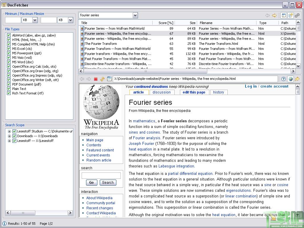 DocFetcher,全文搜索