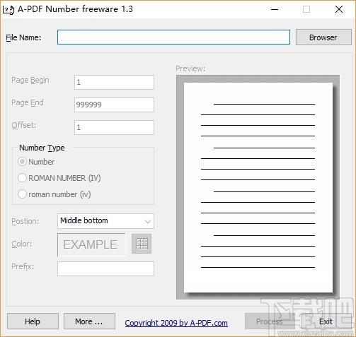 A-PDF Number下载,PDF添加页码工具,PDF添加页码