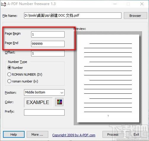 A-PDF Number下载,PDF添加页码工具,PDF添加页码