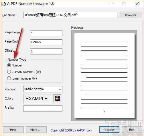 A-PDF Number下载,PDF添加页码工具,PDF添加页码