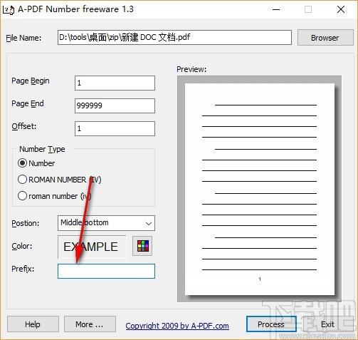 A-PDF Number下载,PDF添加页码工具,PDF添加页码